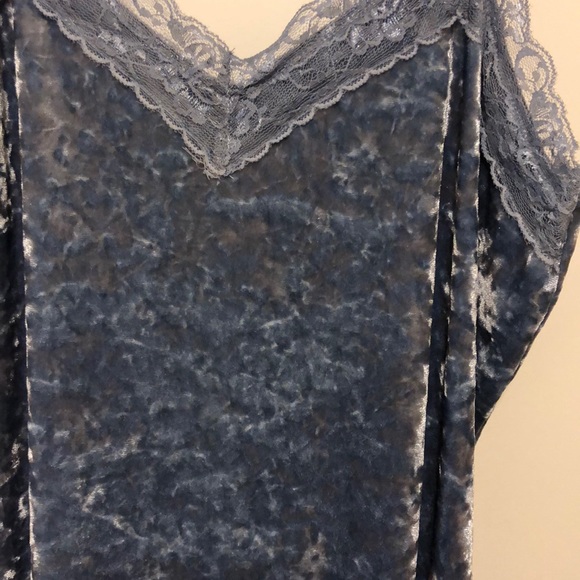NWT Blue Crushed Velvet Dress - Picture 3 of 5